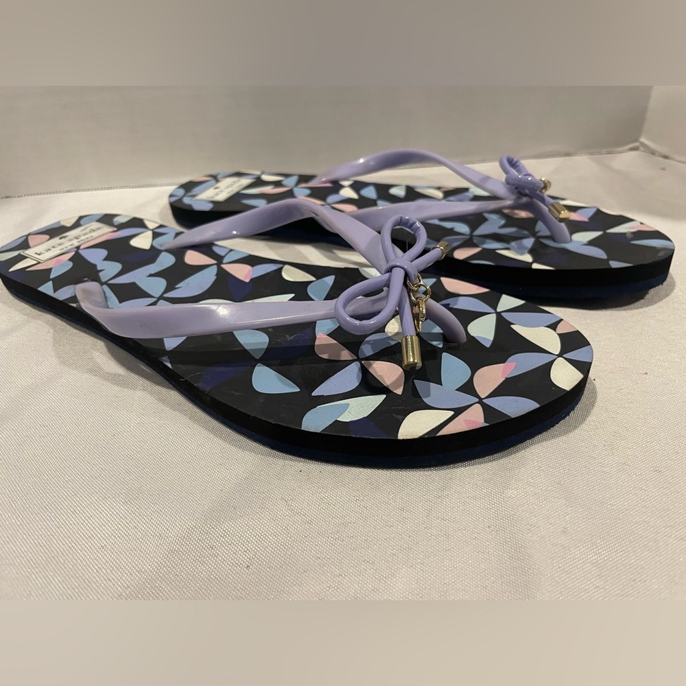KATE SPADE Nova Lilac Purple Navy Blue Bow Sandals Women’s Size 11